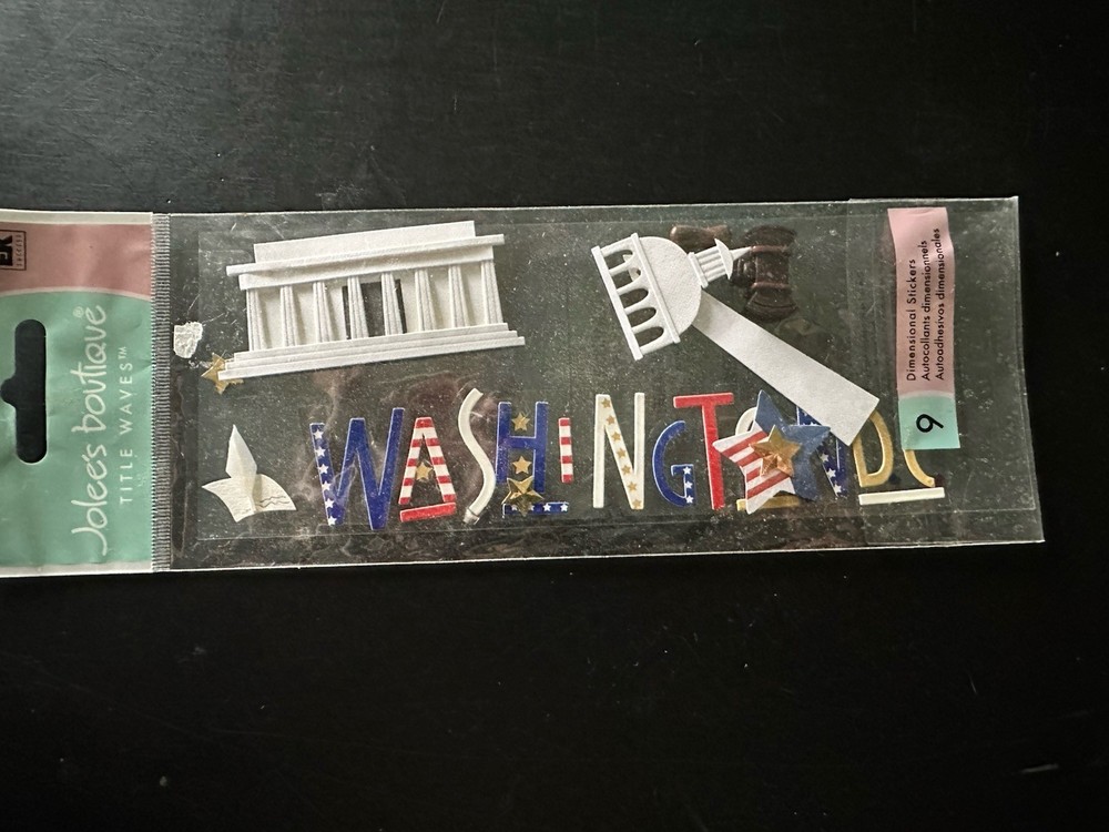 WASHINGTON DC Scrapbook Stickers Jolee’s Boutique Title Wave Word
