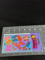 Rare Vintage Stickers NIP Sandy Lion Mother Of Pearl Opal Iridescent Butterfly