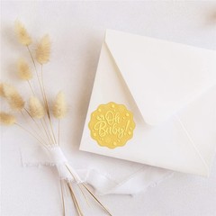 Footprint Baby Gold Embossed Envelope Stickers 2 Inch 100pcs Foil Seals Adhes…