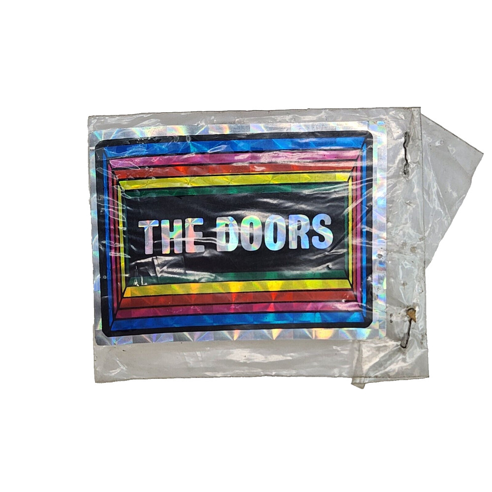VINTAGE 1980’s THE DOORS MUSIC BAND HOLOGRAPHIC PRISIM STICKER NEW OLD STOCK