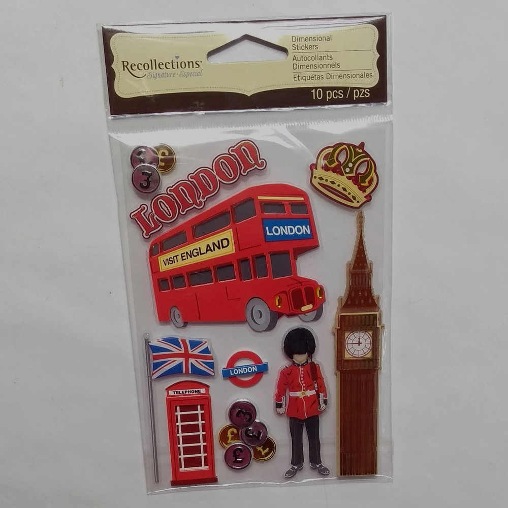 London England Recollections 3D Dimensional Stickers Scrapbook Travel Crafts NIP