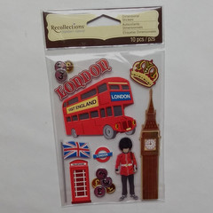 London England Recollections 3D Dimensional Stickers Scrapbook Travel Crafts NIP