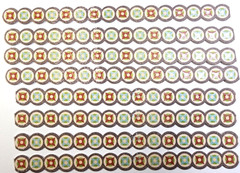 Retro Glitter Borders K&Company Red Blue 8pc Scrapbook Journal Cardstock 6″x3/8″