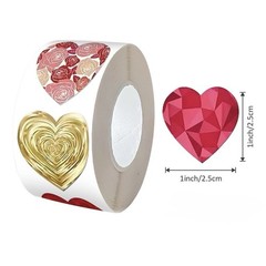 40Pcs Mixed 1″ Cute Love Heart Stickers Handmade DIY Party Round Labels
