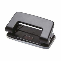 2 Hole Punch Medium 6mm 25 Sheets Puncher Paper Tray Black Plastic New Two