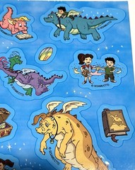 2001 Dragon Tales Stickers 4×6.5 inch sheet Ord, Cassie, Zak, Wheezie cartoons