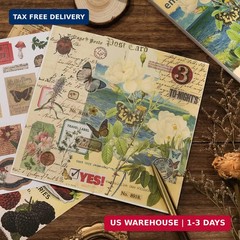 537pcs Vintage Washi Stickers and Papers for Scrapbooking, Ephemera Book for Jou