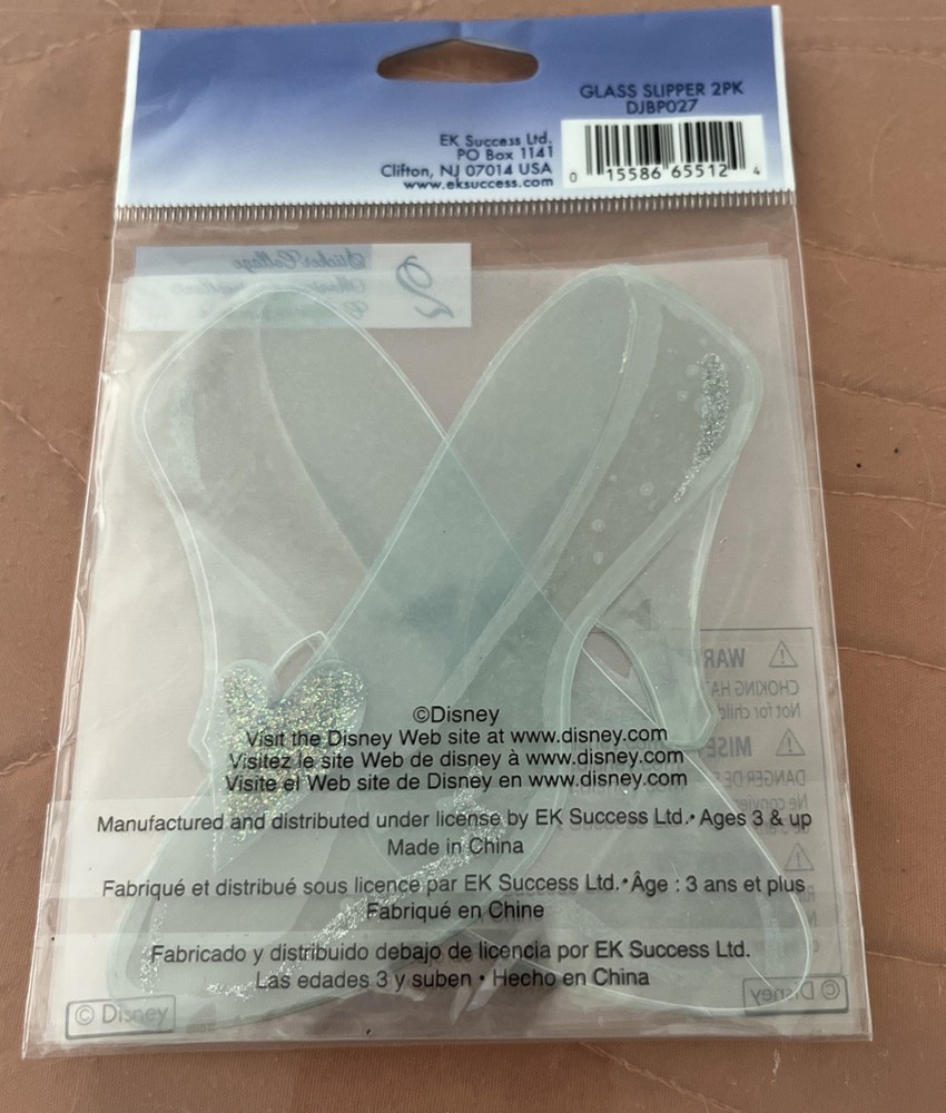 EK SUCCESS DISNEY PRINCESS CINDERELLA GLASS SLIPPER DIMENSIONAL STICKERS New