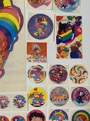 HUGE VINTAGE LOT! 1980s LISA FRANK STICKERS!! INCLUDES JUMBO STICKER!!