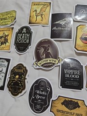 Lot Of Halloween Potion Bottle Label Stickers Journal Collage Apothacary Book