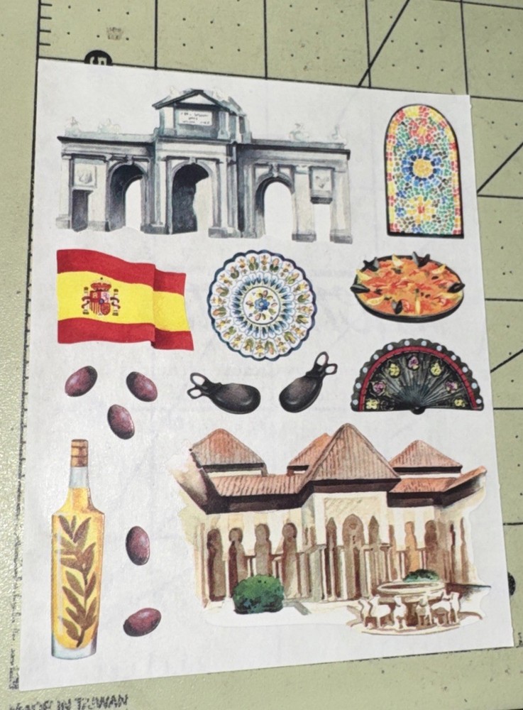 SPAIN Olive Oil New Sheet Creative Memories Scrapbook Stickers