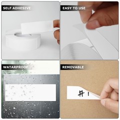 White Rectangle Stickers 3 x 1 Inch Color Coding Labels Vinyl Roll Self-Adhes…