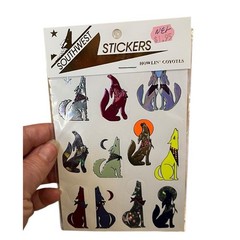 VTG 80s Southwest Howlin’ Coyotes Stickers New Sealed Foil Neon NOS Astroline