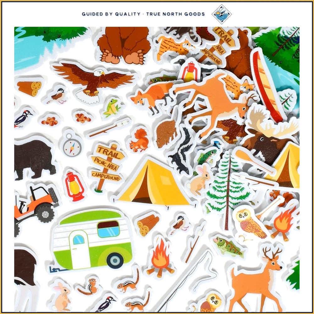Outdoor Foam Stickers Pack of 164, Animal Themes for Crafts and Party Favors