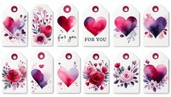 Set Of Love Valentines Embellishments Junk Journal Scrapbook PICK A SET