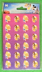 96pc Disney Princess Stickers Cinderella Belle Repunzel Aurora ~ 7/8″ 4 Sheets