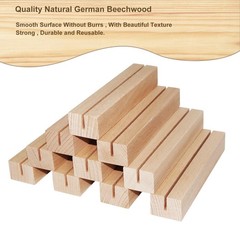 Frosted Blank Rectangle Acrylic Sign with Wooden Stands – 10 Pack DIY Customi…