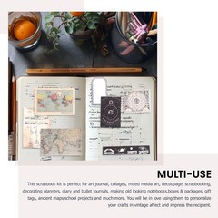 Vintage Scrapbook Supplies Pack (200 Pcs) for Art Journaling Junk Journal5875