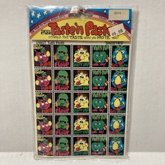 Vintage 1980s Taste N Paste Fruit Flavored Stamps Scratch n Sniff Style RARE