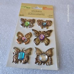 NEW Crafters Square 6 Pkgs Bejeweled Metallic Stickers Steampunk Victorian