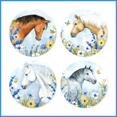 12 BEAUTIFUL ©Susan Winget HORSE HORSES EQUESTRIAN STICKERS USA MADE #14