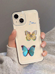 Butterfly Colorful Metallic Stickers Blue Green Red Realistic
