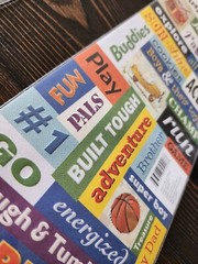 Lot of Scrapbook Stickers for Boys Epoxy K&Co Deja Views Dad Boy Vintage NEW #8