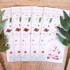 Winter Bunny Stickers – Fantasy White Rabbit Sticker Sheet – Christmas Crafts