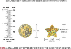 1 Inch Gold Star Stickers with Glitter Holographic Pattern, 500 Pcs Sparkling Se