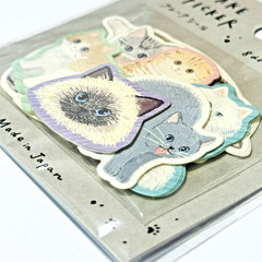 Cute Cat Flake Sticker Set 24pcs Kawaii Cats Japan Stationery