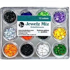 Buttons Galore Halloween Mix AB Flat Back Gems, Faceted Round Rhinestones 12 Ass