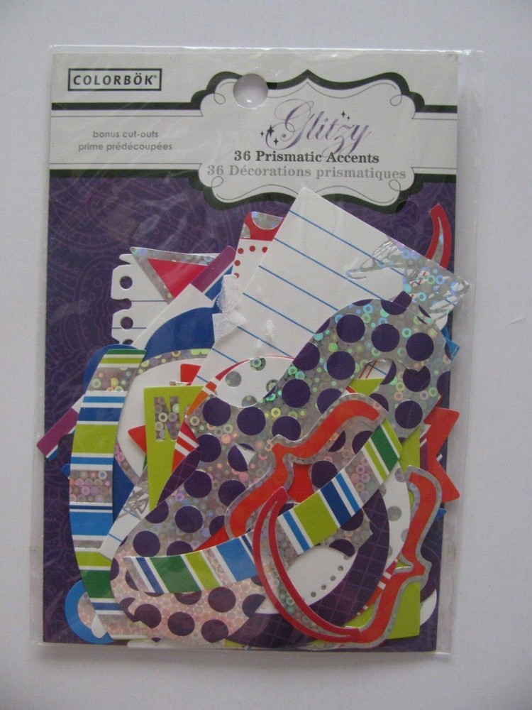 Colorbok Glitzy Prismatic Accents FOIL TALK BUBBLES 36 Pieces NIP