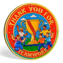 Teamwork Challenge Coin – Thank You Appreciation Coin for Employees, Teachers…