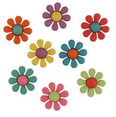 Buttons Galore 50+ Assorted FLOWER POWER Theme Buttons Set for Sewing & Crafts