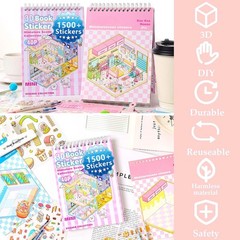 3D Sticker Spiral Book Activity – 20 DIY Scene Sets (1500+ Stickers) , Tweezers