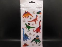 Christmas paper crafts Dinosaurs foil stickers 2 sheets 32pc