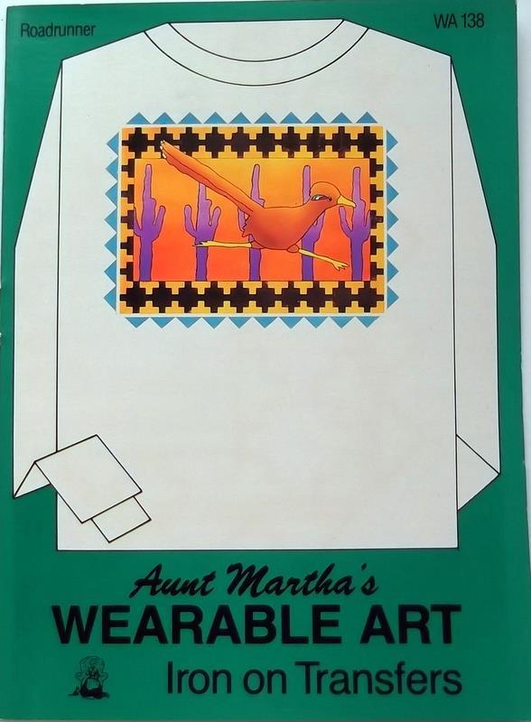WA138 Aunt Martha’s Wearable Art Hot Iron On Transfers ROADRUNNER