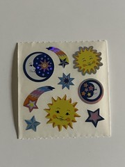 Vintage Sandylion Celestial Sun Moon Stars Foil Mylar Shiny Holographic Stickers