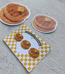 Food Butter Waffle Stickers Maple Syrup Chocolate Breakfast Delicious Lot 3 Pcs