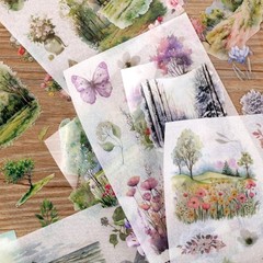 Plant Landscape Scrapbook Stickers 36 Sheets 200 Pre-Cut Washi Stickers for Jour