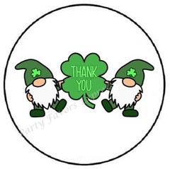 ST PATRICKS DAY GNOME THANK YOU ENVELOPE SEALS LABELS STICKERS PARTY FAVORS