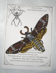 Spider Stitches Huge Jacket Back Deaths Head Hawk Moth Iron On Patch