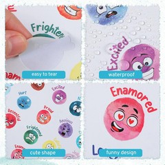 Eersida 800 Pieces Face Emotion Feelings Stickers for Kids 1.4 Inch Funny Mood I