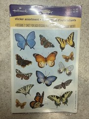 Lot of 4 (16 sheets) VTG y2k Hallmark Heartline Butterfly Stickers Unused As Is