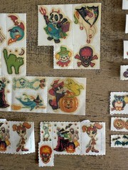 Vintage Lisa Frank Halloween Body Stickers LOOSE WRINKLED BUBBLED