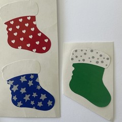 4 Mrs. Grossman’s Vintage Christmas Stocking Stickers Stars & Hearts RARE!!!