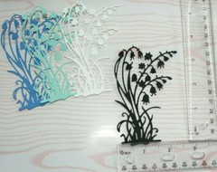 5 BLUEBELL FLOWERS cardstock paper die cut embellishments
