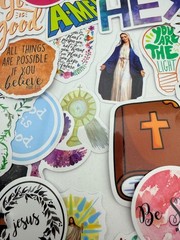 20 Christian Bible Stickers Religious Faith Jesus God Decals Laptop Journal NEW