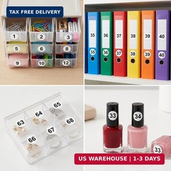 50 Sheets 1-100 Number Stickers, Small Round Vinyl Labels for Organizing