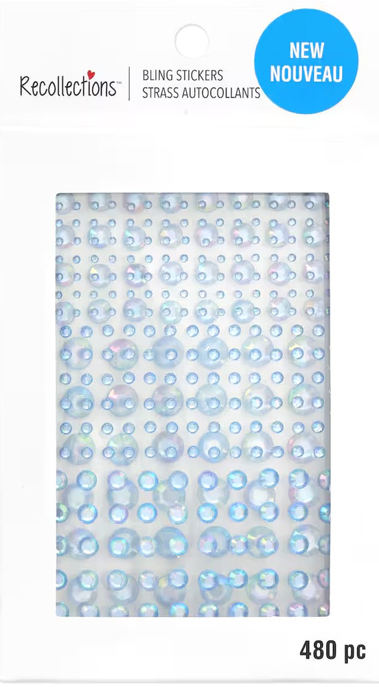 Bling Variety Pack Blue AB Gems Gem Rhinestones Recollections Stickers